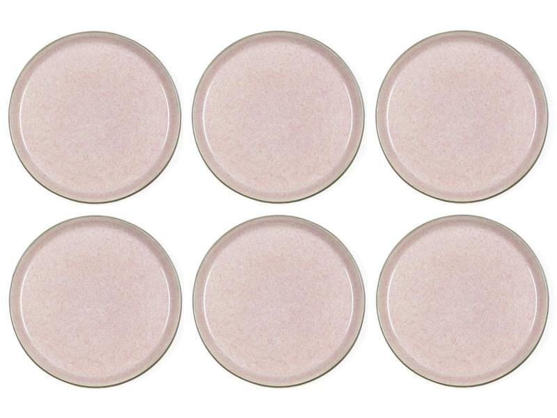 Bitz Frühstücks- &amp; Dessertteller  Ø 21 cm, 6 Stück, Grau/Rosa