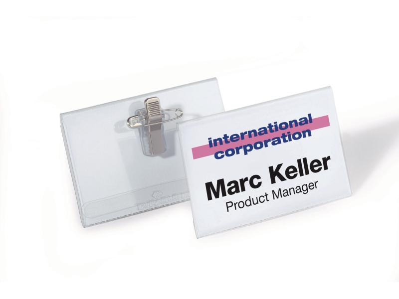 DURABLE Namensschild mit Clip 75 x 40 mm, 50 Stück