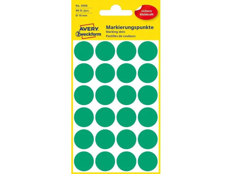 Avery Zweckform Klebepunkte 18 mm Grün