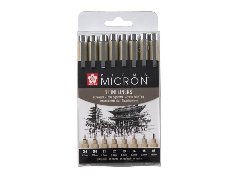 Sakura Fineliner Pigma Micron 8-teilig
