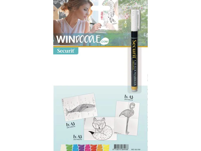 Securit Malset A3 Fensterschablone, Tiere, 3er Set