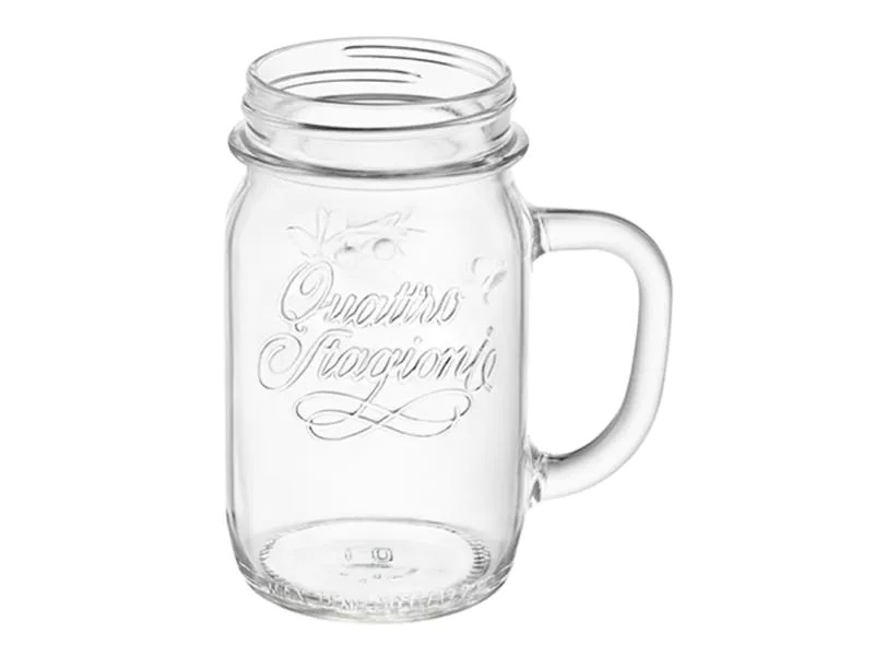 Bormioli Rocco Trinkkrug Drinking Jar Ohne Deckel, 415 ml, 12 Stück