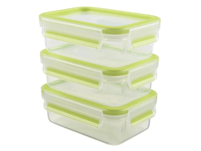 Emsa Vorratsbehälter 3 Stück, 0.55 l, Grün/Transparent