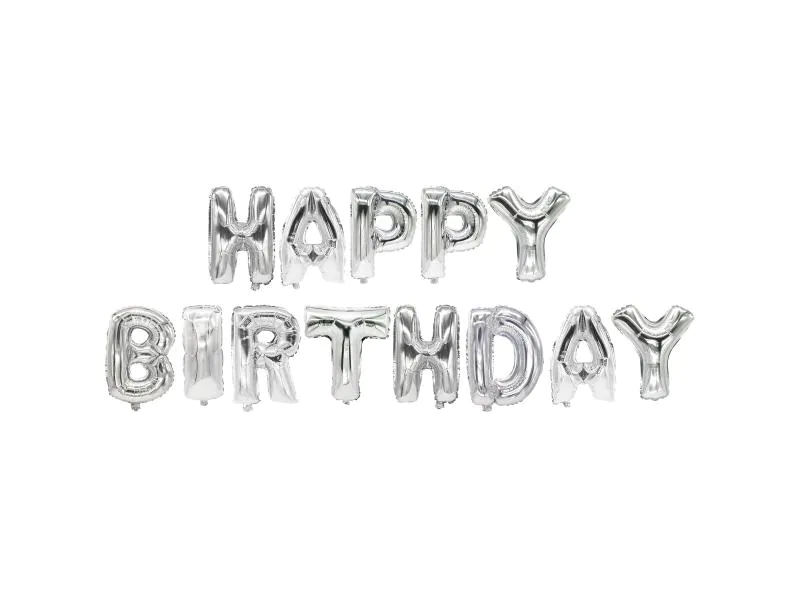 Papstar Luftballon Happy Birthday Silber