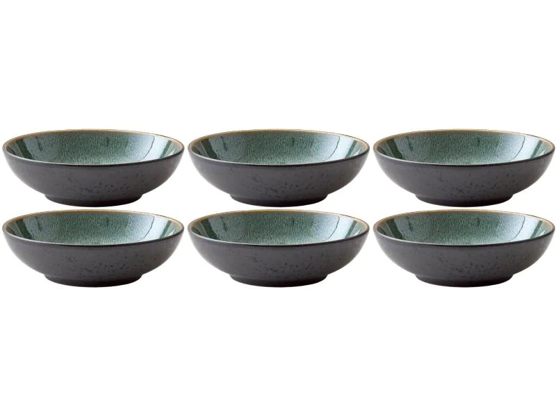 Bitz Suppen- &amp; Pastateller Ø 20 cm, 6 Stück, Schwarz/Grün