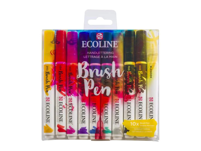 Talens Brushpen Ecoline Handlettering 10er Set