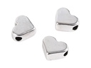 Creativ Company Perlen Herz, 7 mm, Versilbert, 3 Stk.