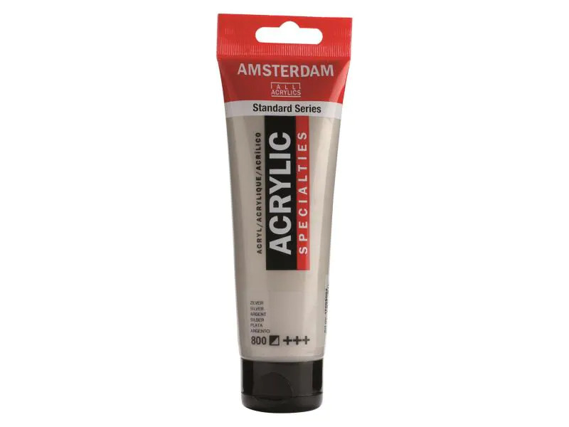 Amsterdam Acrylfarbe Standard 800 Silber Halbdeckend, 120 ml