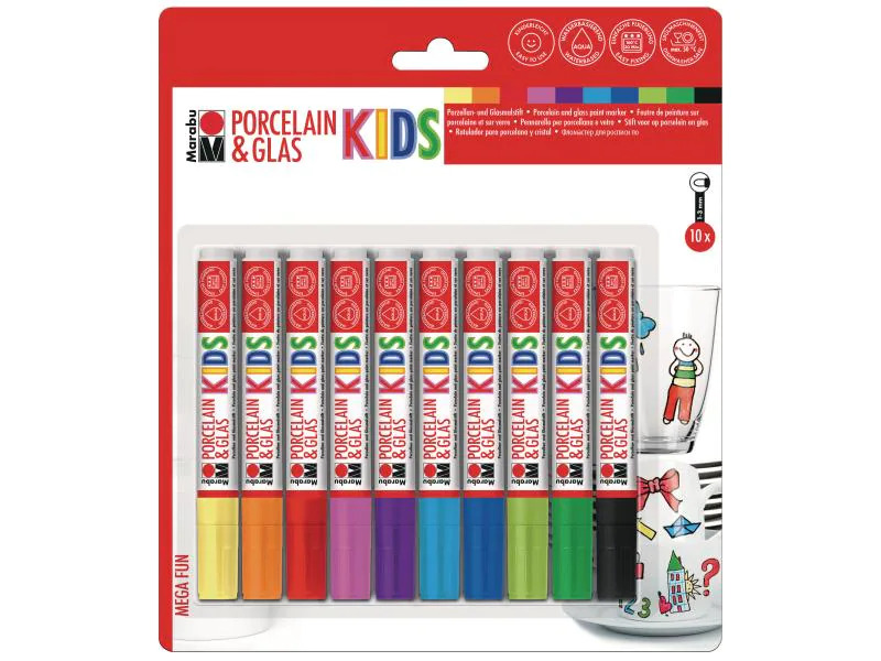 Marabu Porzellan- und Glasmarker Kids 10 Stück