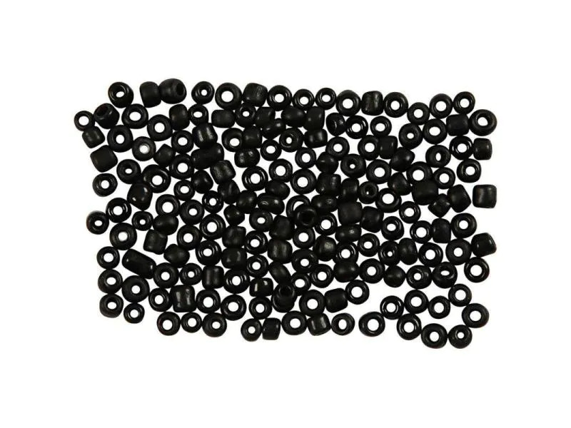 Creativ Company Rocailles-Perlen 8/0 Schwarz matt