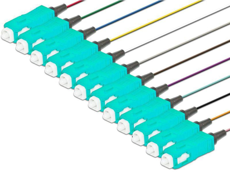 Lightwin Faserpigtail ST, MM, OM3, 2m 12 Stück