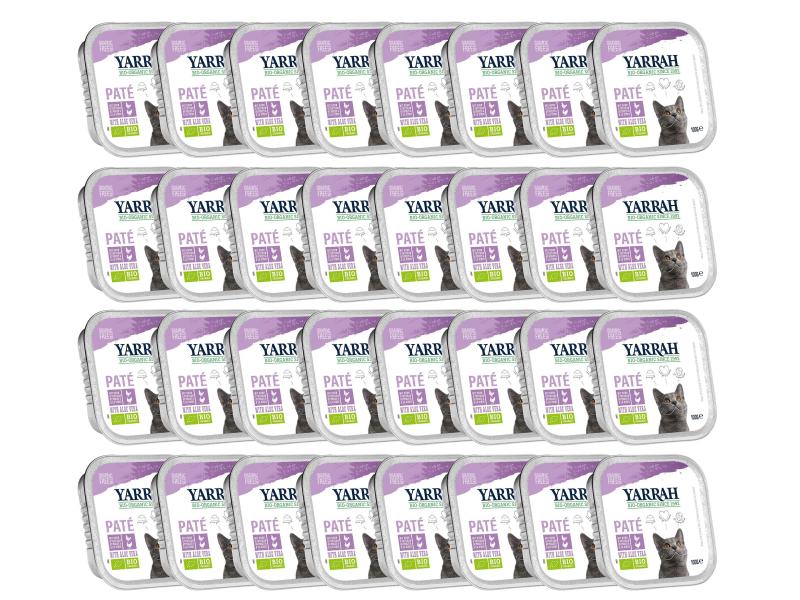 Yarrah Bio-Nassfutter Paté mit Huhn und Truthahn, 32 x 100 g