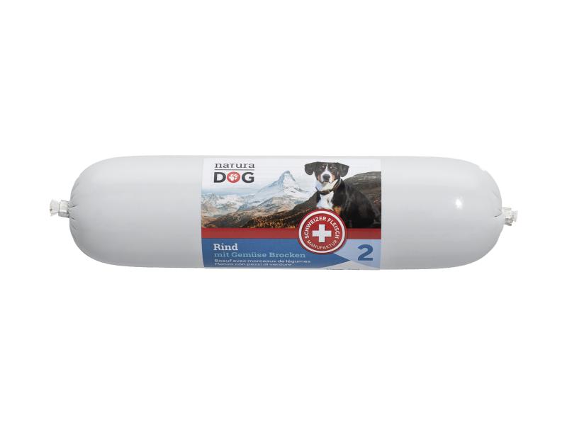 naturaDog Nassfutter Rind mit Gemüse Brocken, 400 g