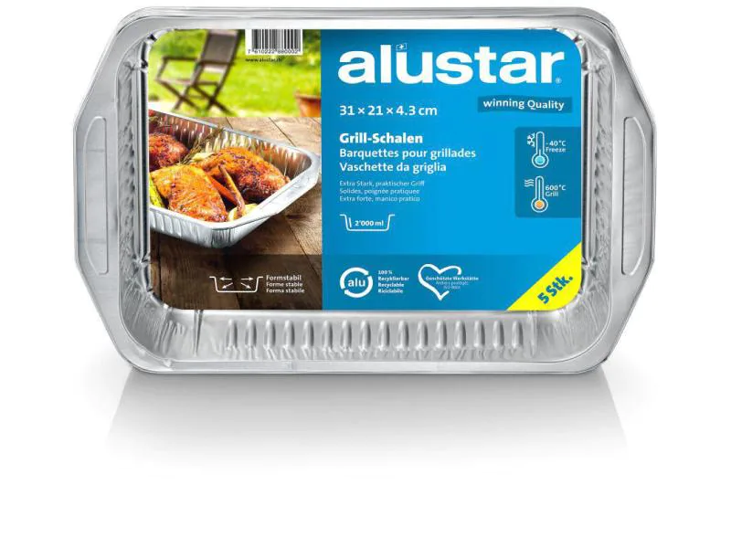 Alustar Grillschale 31 x 21 cm 5 Stück