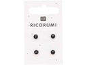 Rico Design Knopfaugen Braun-Schwarz 8.5 mm 4 Stück