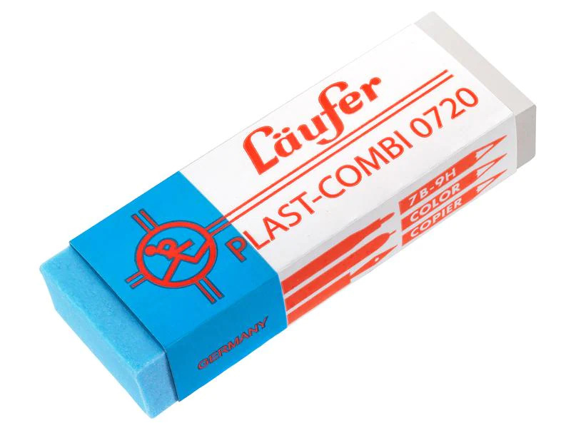 Läufer Radiergummi PLAST COMBI 0720 Blau/Weiss