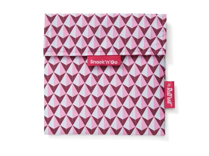 Roll'eat Lunchbeutel SnacknGo-Tiles 18 cm x 18 cm, Rosa