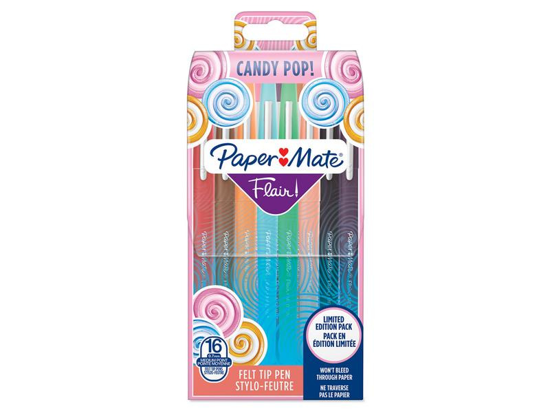 Paper Mate Fineliner Flair Medium Candy Pop 0.7 mm, 16 Stück