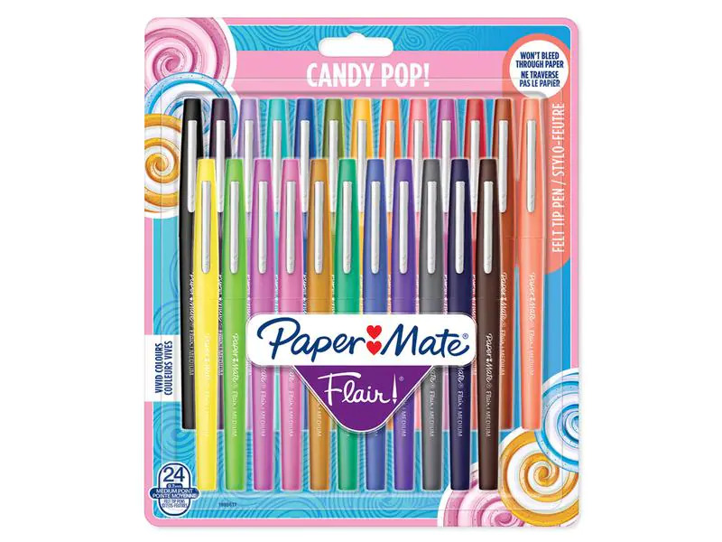 Paper Mate Fineliner Flair Medium Candy Pop 0.7 mm, 24 Stück