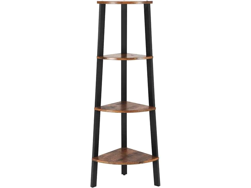 VASAGLE Regal mit 4 Ebenen 34 x 125 cm, Braun/Schwarz
