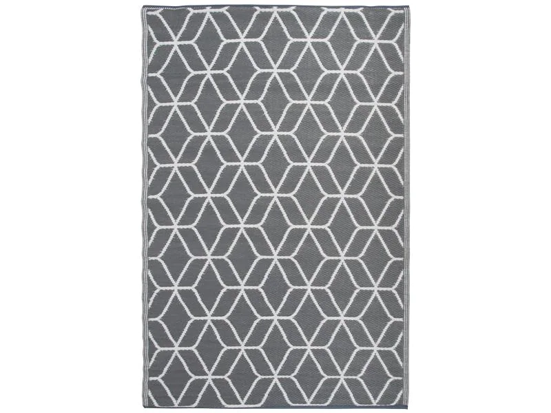 Esschert Design Teppich Grafisch 180 x 121 cm, Beige/Weiss