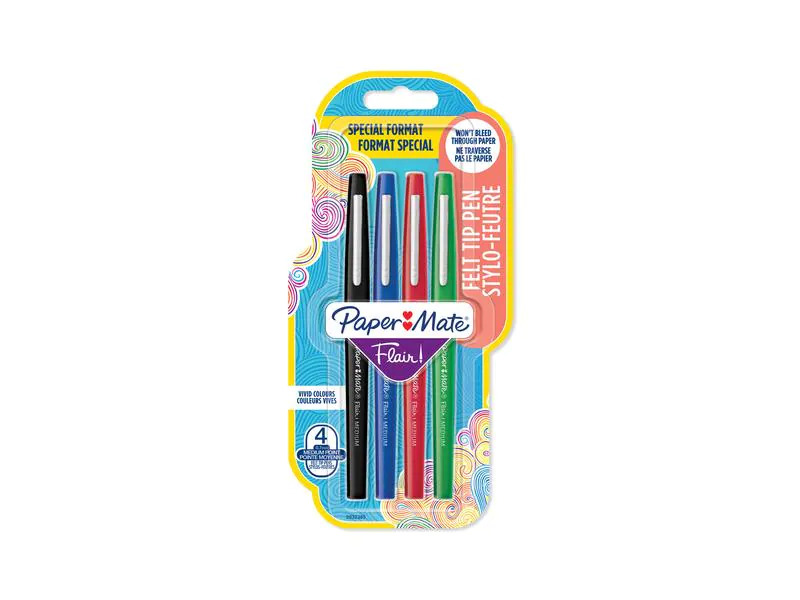 Paper Mate Fineliner Flair Medium 0.7 mm, 4 Stück