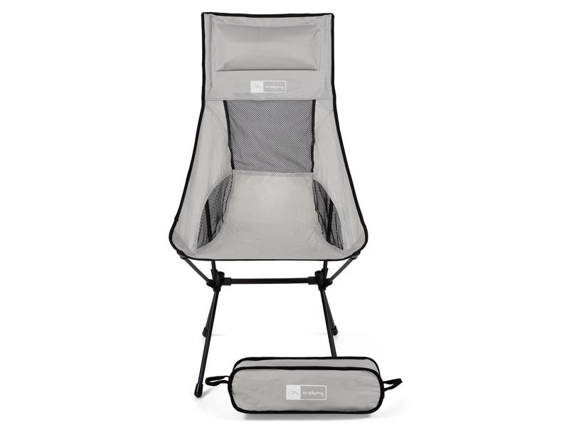 Trekony Campingstuhl Hoch Grau Stahl
