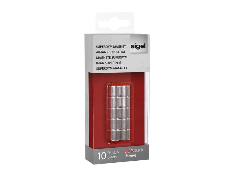 Sigel Magnetplättchen Strong Ø 10 x 10 mm, 10 Stück