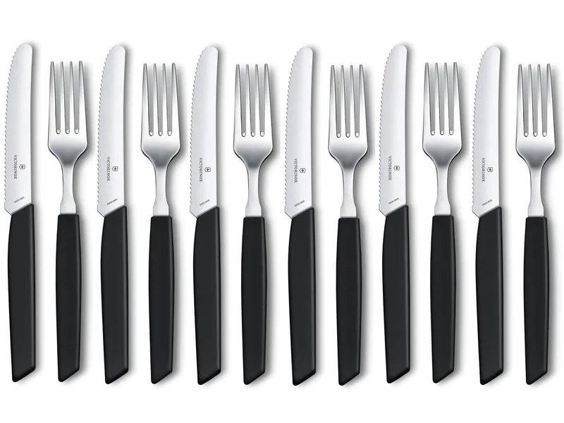 Victorinox Besteck-Set Swiss Modern 12-teilig, Schwarz