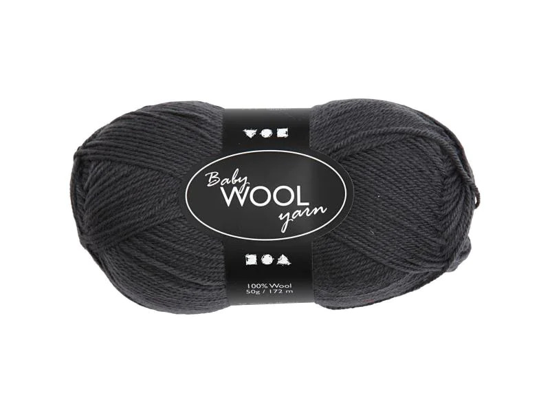 Creativ Company Wolle Babygarn Merino 50 g 14/4 Dunkelgrau