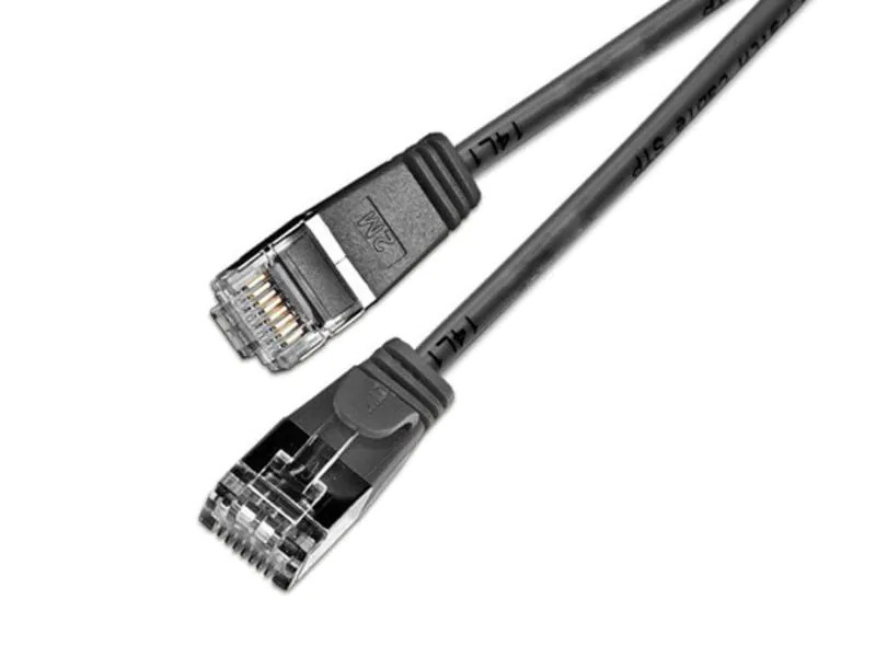 SLIM Slimpatchkabel RJ-45 - RJ-45, Cat 6, U/FTP, 0.5 m, Schwarz