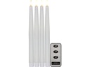 Star Trading LED-Stabkerzen Set Dinner Flamme Ø 2.2x28.6 cm, Weiss, 4 Stk
