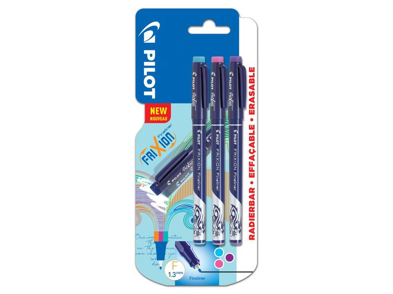 Pilot Fineliner FriXion 0.45 mm, Mehrfarbig, 3 Stück
