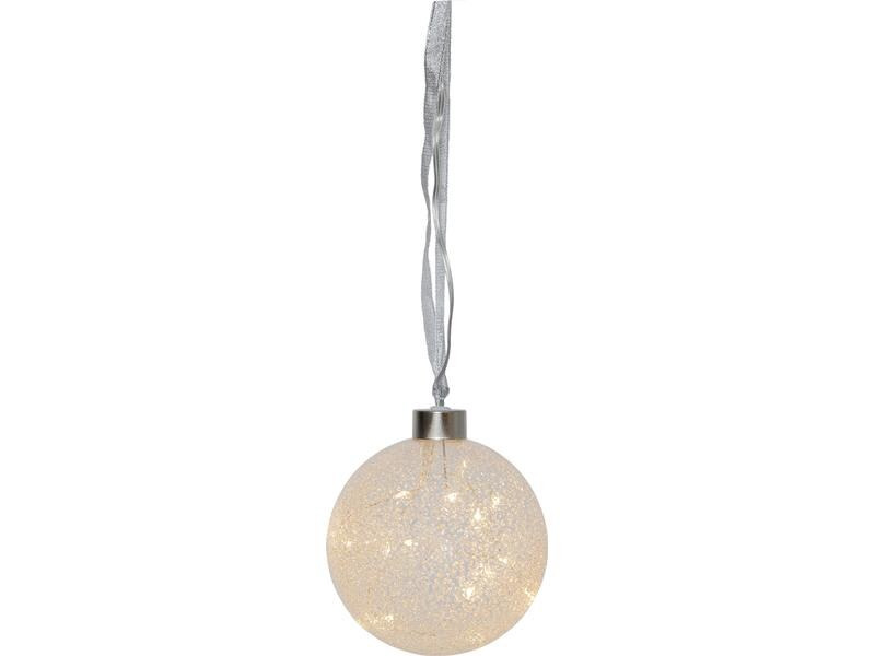 Star Trading Weihnachtskugel Glow Snow, 15 LED, 10 cm, indoor