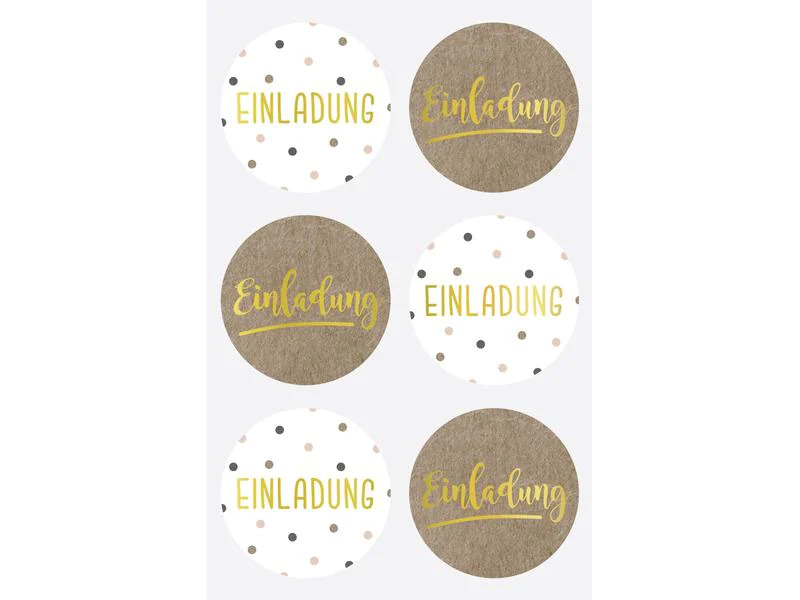 Heyda Motivsticker Einladung 4 Blatt je 6 Stickern