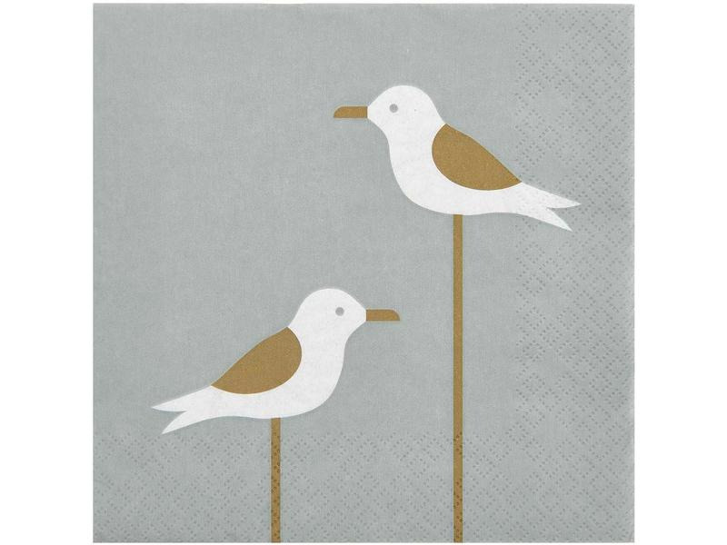 Rico Design Papierservietten Möwen 3-lagig 33 cm x 33 cm, 20 Stück
