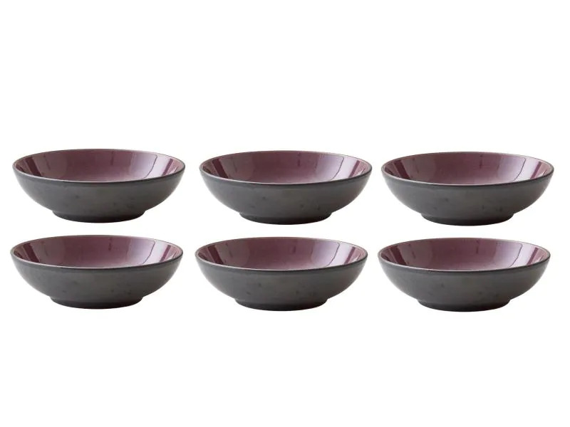 Bitz Suppen- &amp; Pastateller Ø 20 cm, 6 Stück, Schwarz/Lila