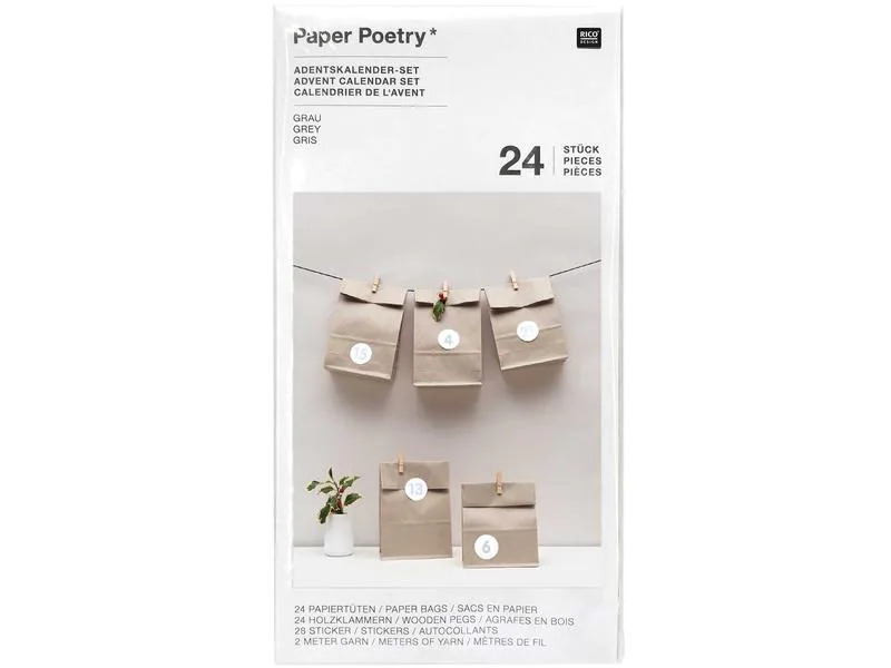 Rico Design Adventskalender Set Grau