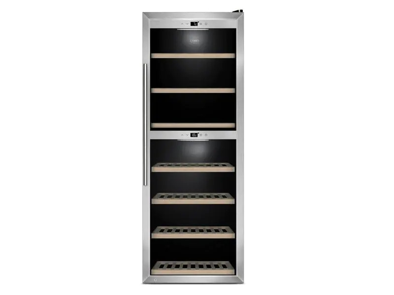 Caso Weinkühlschrank WineComfort 126 Edelstahl/Schwarz, Rechts