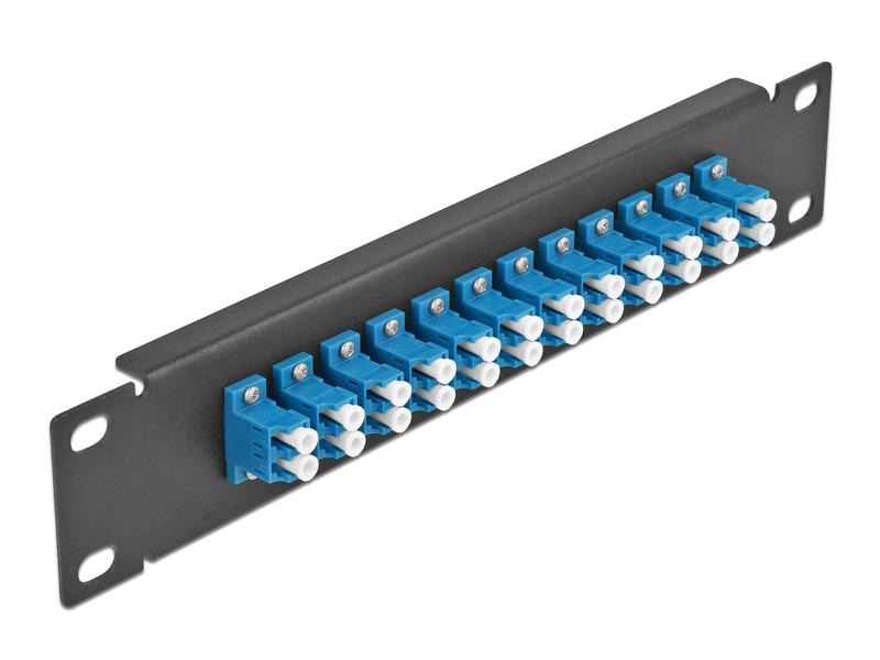 Delock Verteilerplatte 10″ LWL Patchpanel 12 Port LC Duplex schwarz