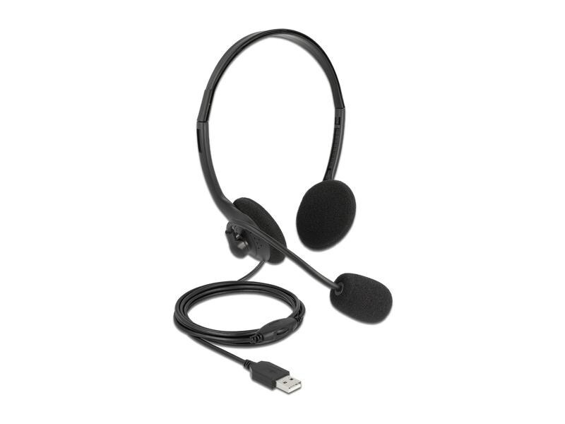 Delock Headset USB Stereo für PC und Notebook – Ultra-Leicht