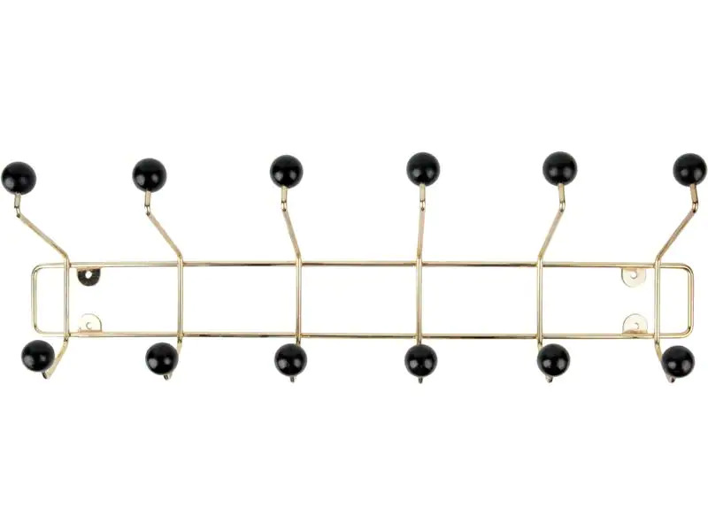 present time Garderobenleiste Saturnus 12 Haken, Schwarz/Gold