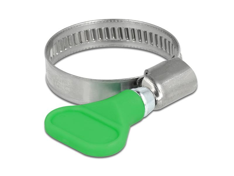 Delock Schlauchschellen-Set Edelstahl 400 SS 20-35 mm, Grün 5 Stück