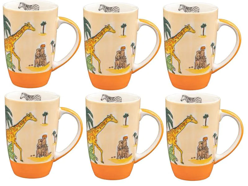 Mila Universaltasse Afrika-Hideaway 230 ml, 6 Stück, Hellorange