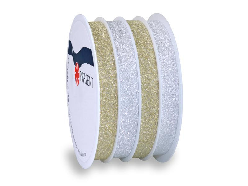 Pattberg Geschenkband Poly Glitter 1 cm x 16 m, Gold