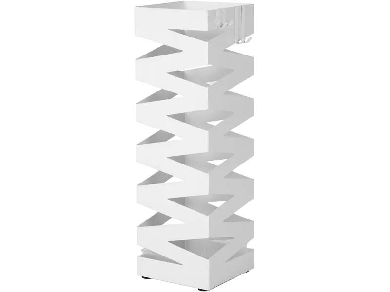 Songmics Schirmständer mit Zick-Zack Muster 49 cm, Weiss