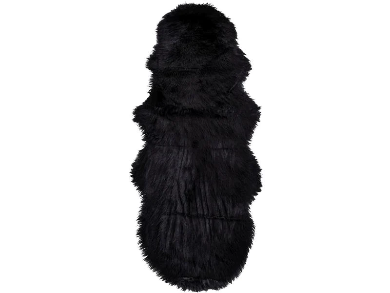 House Nordic Pelzimitat 180 x 60 cm, Schwarz