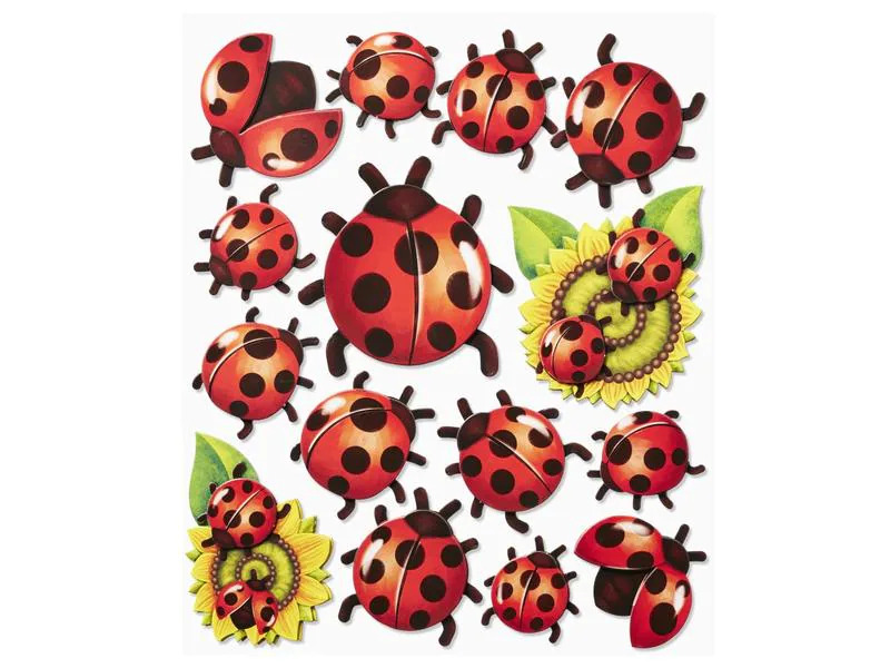 HobbyFun 3D-Sticker Marienkäfer 1 Blatt