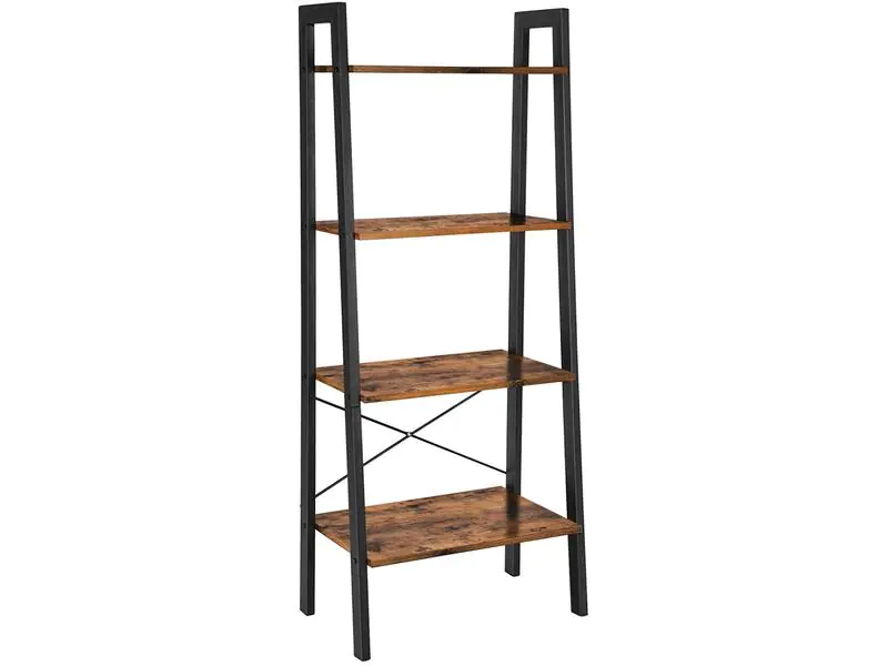 VASAGLE Regal mit 4 Ebenen 56 x 137.5 cm, Braun/Schwarz
