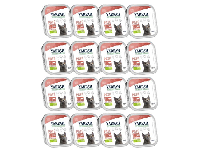 Yarrah Bio-Nassfutter Paté mit Rind und Huhn, 16 x 100 g